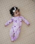 Load image into Gallery viewer, Bamboo Zip Romper | Raspberry