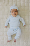 Load image into Gallery viewer, Blue Pointelle Layette Set