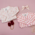 Load image into Gallery viewer, Blushing Bows Ribbed Bamboo Zippy Pajamas