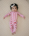 Load image into Gallery viewer, Bamboo Zip Romper | Strawberry