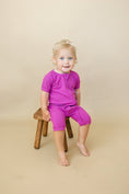 Load image into Gallery viewer, Solid Ribbed Bamboo Shorty Romper - more colors