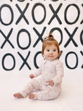 Load image into Gallery viewer, Blushing Bows Ribbed Bamboo Zippy Pajamas