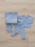 Load image into Gallery viewer, French Blue Knit Blanket