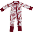 Load image into Gallery viewer, Holiday Toile Ribbed Bamboo Zipper
