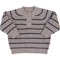 Load image into Gallery viewer, Brown + Charcoal Stripe Knit Sweater