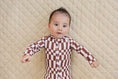 Load image into Gallery viewer, Bamboo Zip Romper | Chocolate Checkered