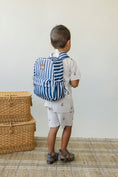 Load image into Gallery viewer, Navy Stripe Mini Backpack