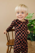 Load image into Gallery viewer, Bamboo Two Piece Set | Chocolate Wavy Checkered