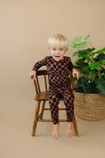 Load image into Gallery viewer, Bamboo Two Piece Set | Chocolate Wavy Checkered