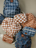 Load image into Gallery viewer, Navy Plaid Mini Backpack