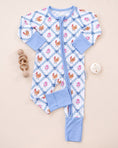 Load image into Gallery viewer, Bamboo Zip Romper | Chickens & Flowers