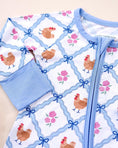 Load image into Gallery viewer, Bamboo Zip Romper | Chickens & Flowers