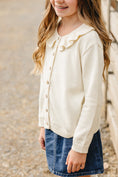 Load image into Gallery viewer, Cream Ruffle Knit Cardigan