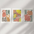 Load image into Gallery viewer, Boho Chic Botanical Decor. Set of 3 Abstract Flowers Prints