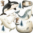 Load image into Gallery viewer, Arctic Animal Friends - Fabric Nursery Wall Art Decals