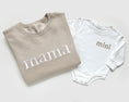 Load image into Gallery viewer, Mama, Dad and Mini Matching Custom Embroidered Sweatshirts and Bodysuits
