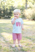 Load image into Gallery viewer, Blue Crab Shirt and Red Gingham Shorts Set
