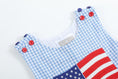 Load image into Gallery viewer, Blue Gingham American Flag Pocket Shortalls