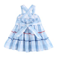 Load image into Gallery viewer, Blue Gingham Layered Sundress