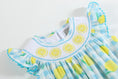Load image into Gallery viewer, Blue Lemons Smocked Flutter-Sleeve Bubble Romper