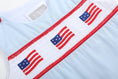 Load image into Gallery viewer, Blue USA Flag Smocked Shortalls