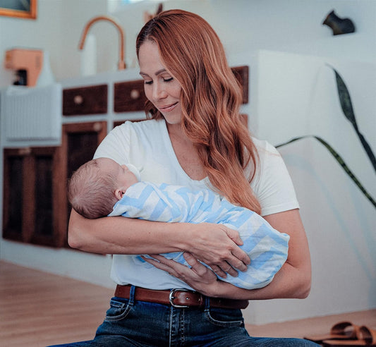 Muslin Swaddle Blankets in Blue, 4 Pack