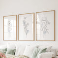 Load image into Gallery viewer, Black and White Botanical Prints. Modern Minimalist Line Art