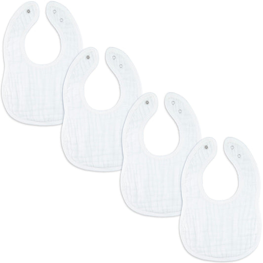 Muslin Bibs in White