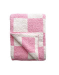 Load image into Gallery viewer, Checkered Plush Blanket | Pink