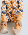 Load image into Gallery viewer, Bamboo Zip Romper | Checkered Pumpkin