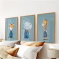 Load image into Gallery viewer, Safari Nursery Wall Art Set of 3. Baby Elephant, Giraffe, Tiger