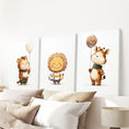 Load image into Gallery viewer, Woodland Jungle Set of 3 Prints. Lion, Giraffe, Tiger Art