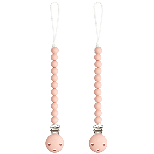 Pacifier Clips in Pink Blush, 2 Pack