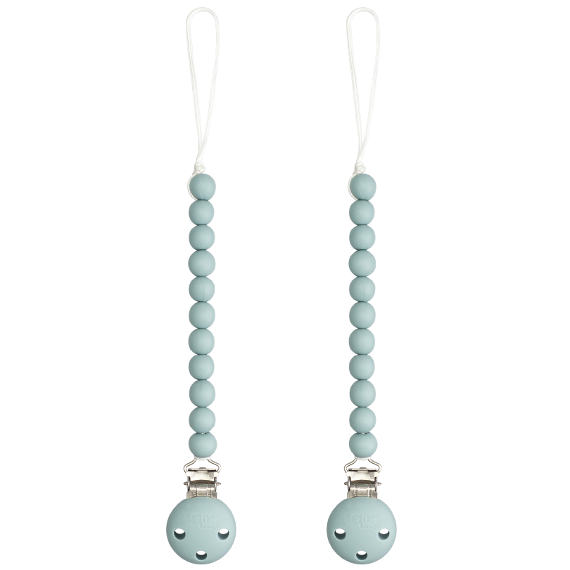 Pacifier Clips in Earth Green, 2 Pack