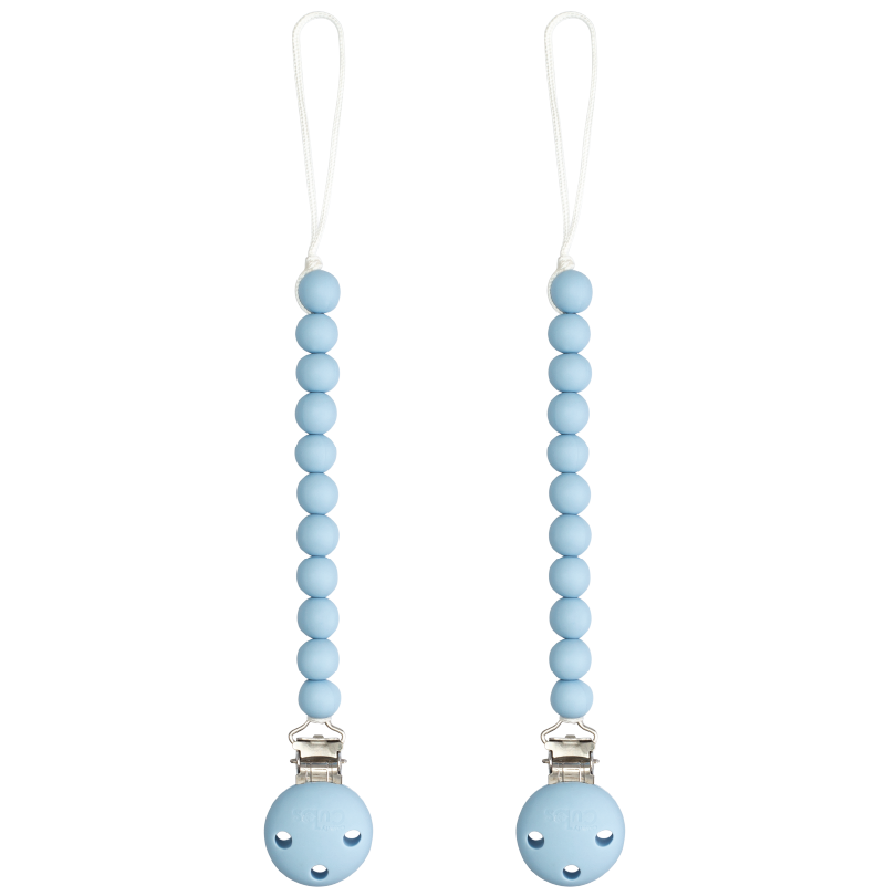 Pacifier Clips in Sky Blue, 2 Pack
