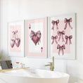 Load image into Gallery viewer, Coquette Cherry Wall Art Set of 3. Pink Romantic Decor