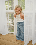 Load image into Gallery viewer, Daisy Mae Wide Leg Embroidered Jean - Light Wash