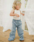 Load image into Gallery viewer, Daisy Mae Wide Leg Embroidered Jean - Light Wash