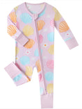 Load image into Gallery viewer, Posh TOT Pastel Seashell Bamboo Baby Convertible Zippy Romper