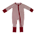 Load image into Gallery viewer, Red Stripe Bamboo Zipper