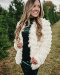 Load image into Gallery viewer, Fatima Faux Shag Layered Jacket - Ivory