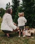 Load image into Gallery viewer, Fatima Faux Shag Layered Jacket - Ivory