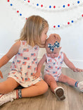 Load image into Gallery viewer, 4th of July Flag Print Bamboo Peplum Top & Bike Shorts