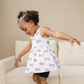 Load image into Gallery viewer, 4th of July Flag Print Bamboo Peplum Top & Bike Shorts