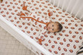 Load image into Gallery viewer, Football Print Bamboo Crib Sheet