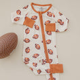 Load image into Gallery viewer, Football Print Bamboo Zippy Romper