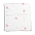 Load image into Gallery viewer, Pink Crown and Gray Oversized Bamboo Muslin Quilted Blanket