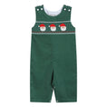 Load image into Gallery viewer, Green Corduroy Santa Smocked Longall