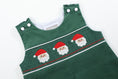 Load image into Gallery viewer, Green Corduroy Santa Smocked Longall
