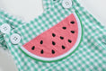 Load image into Gallery viewer, Green Gingham Watermelon Ruffle Romper